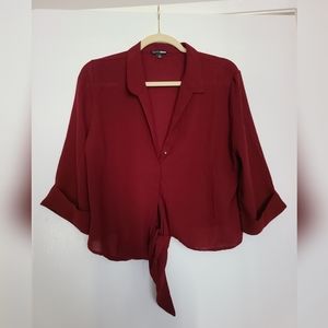 Burgundy Button Up
